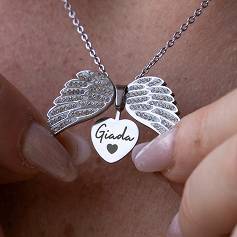 My Personalised Angel Necklace with Engraving