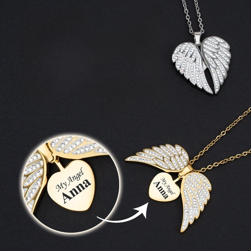 My Personalised Angel Necklace with Engraving